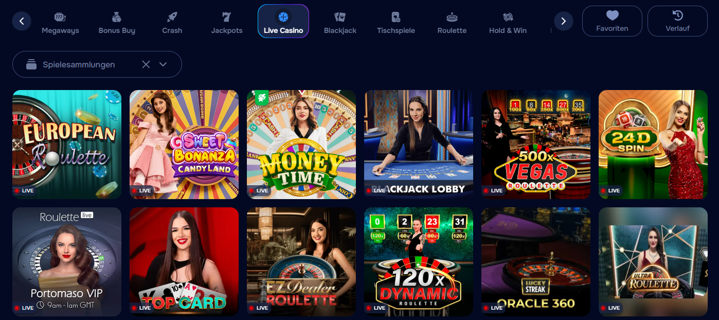 Live-Jackpots zum Spielen mit €-Beträgen und Truhen im Wizardo.